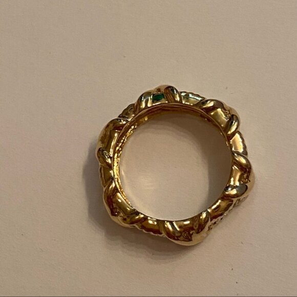 CAMROSE & KROSS JBK RING GOLD PLATE 925 CRYSTAL WRAPPED FAMILY UNITY BAND SIZE 8 - Picture 4 of 9